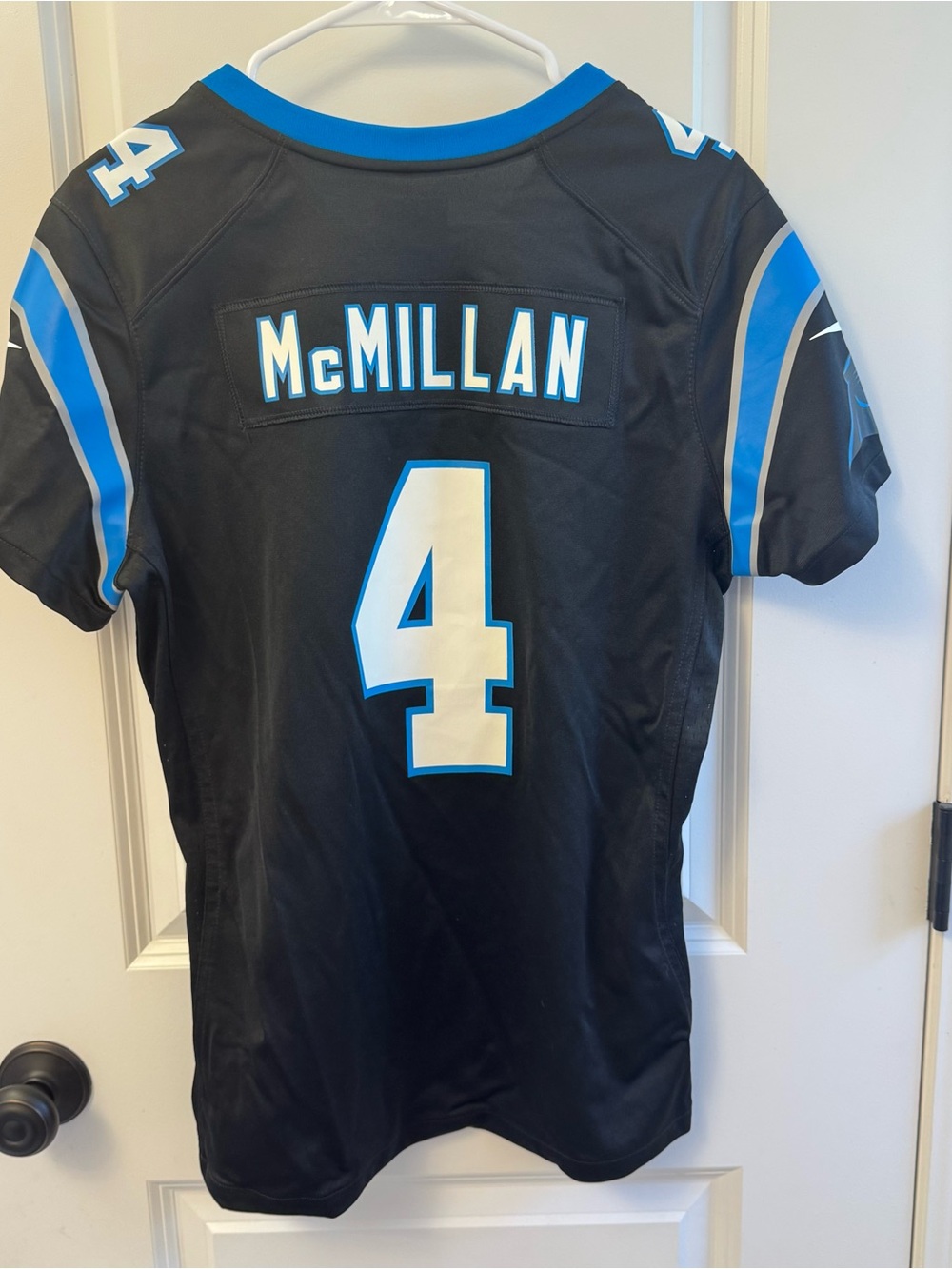 Women’s Large Carolina Panthers #4 McMillan Black Football Jersey